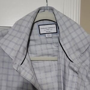 Charles Tyrwhitt Gray and Black Checkered Shirt